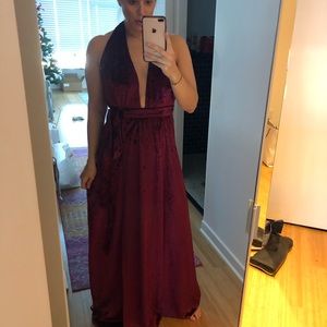 Lulus velvet floor length wrap dress
